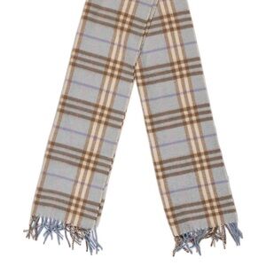 Burberry Plaid Scarf in Blue and Brown
